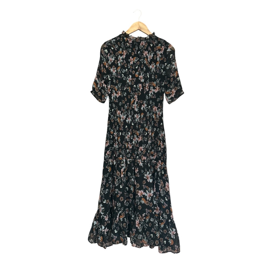 Veronica Beard Gabi Floral Smocked Dress Black Size 2 (XS) - Picture 3 of 13